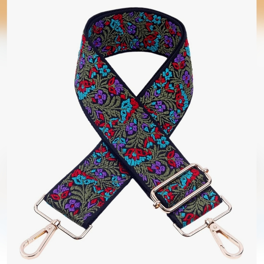 NWOT - Embroidered Floral Crossbody Bag Strap